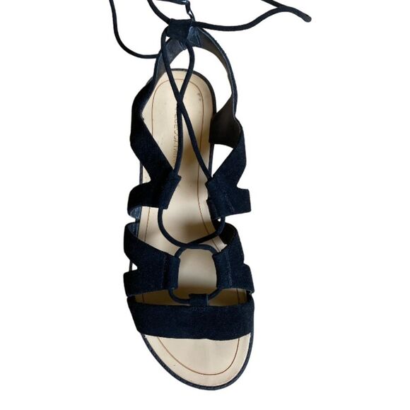 Rebecca Minkoff Women's Gladiator Lace Up Sandals 7 Black Suede Greyson Ghillie - Picture 6 of 16